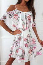 Backless Off Shoulder Spaghetti Strap Mini Dress