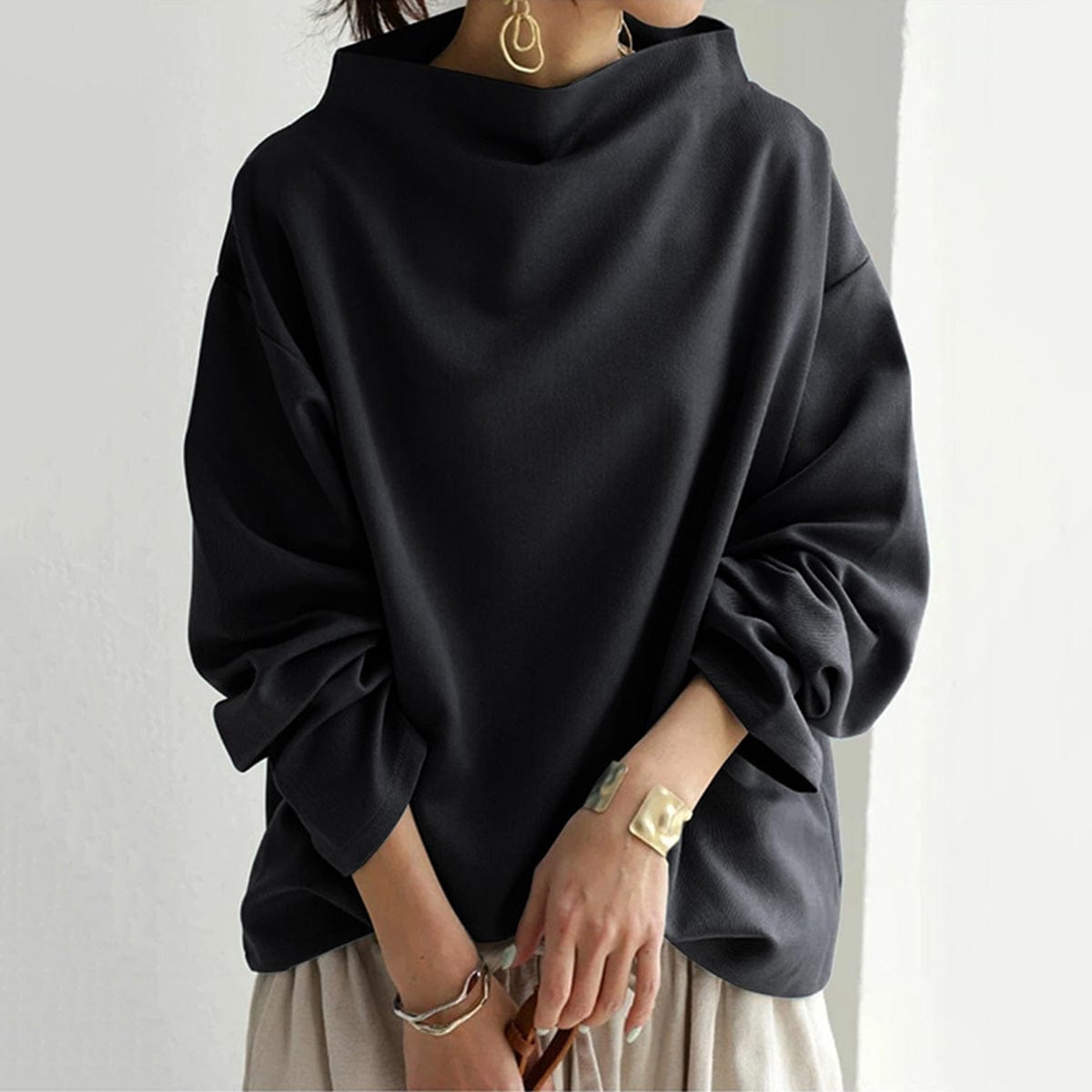 | High-Neck Casual Top