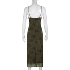 Bianca Minimalist Vintage Floral Lace Dress with Sheer Overlay Chic Silhouette Collection