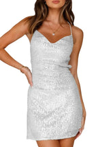 Slim Spaghetti Strap Backless Mini Dress