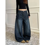 Women's Baggy Wide Leg Casual Denim Trouser Cool Girl High Waisted Streetwear Fashion Pants Female Straight Loose Unisex Jeans