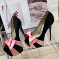 Butterfly-knot Platform Pumps Women Ultra High Stiletto Heels