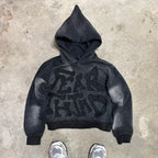 Rhinestone Patch Oversized Hoodie