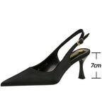 Pointed Kitten Heel Sandals for Women in Silks and Satins for Summer
