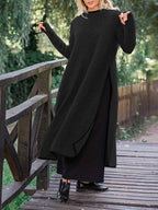 Silvia Effortless Long Split Midi Dress in Loose Fit Designer Edit