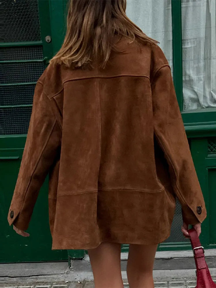 | Retro coat with lapel collar