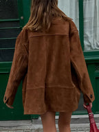 | Retro coat with lapel collar