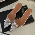 Crystal Shallow Mules Shoes for Women with Pointed Toe