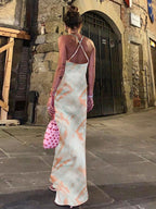 DressBetty - Green Boho Printed Maxi Dress