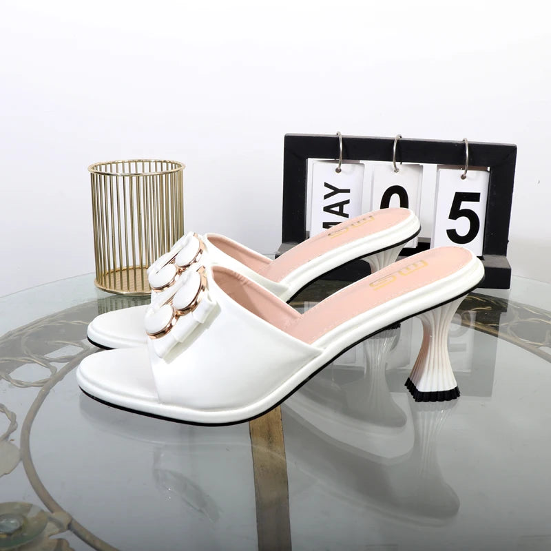Women's summer sandals with thin high heels