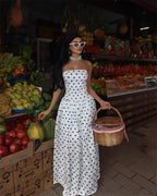 Polka Dot Strapless A-line Party Dress