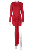 Pleated A-Line Mini Dress with Slim Fit and Long Sleeves