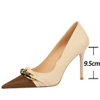 Metal Chain Decoration High Heel Pumps in Mixed Colors