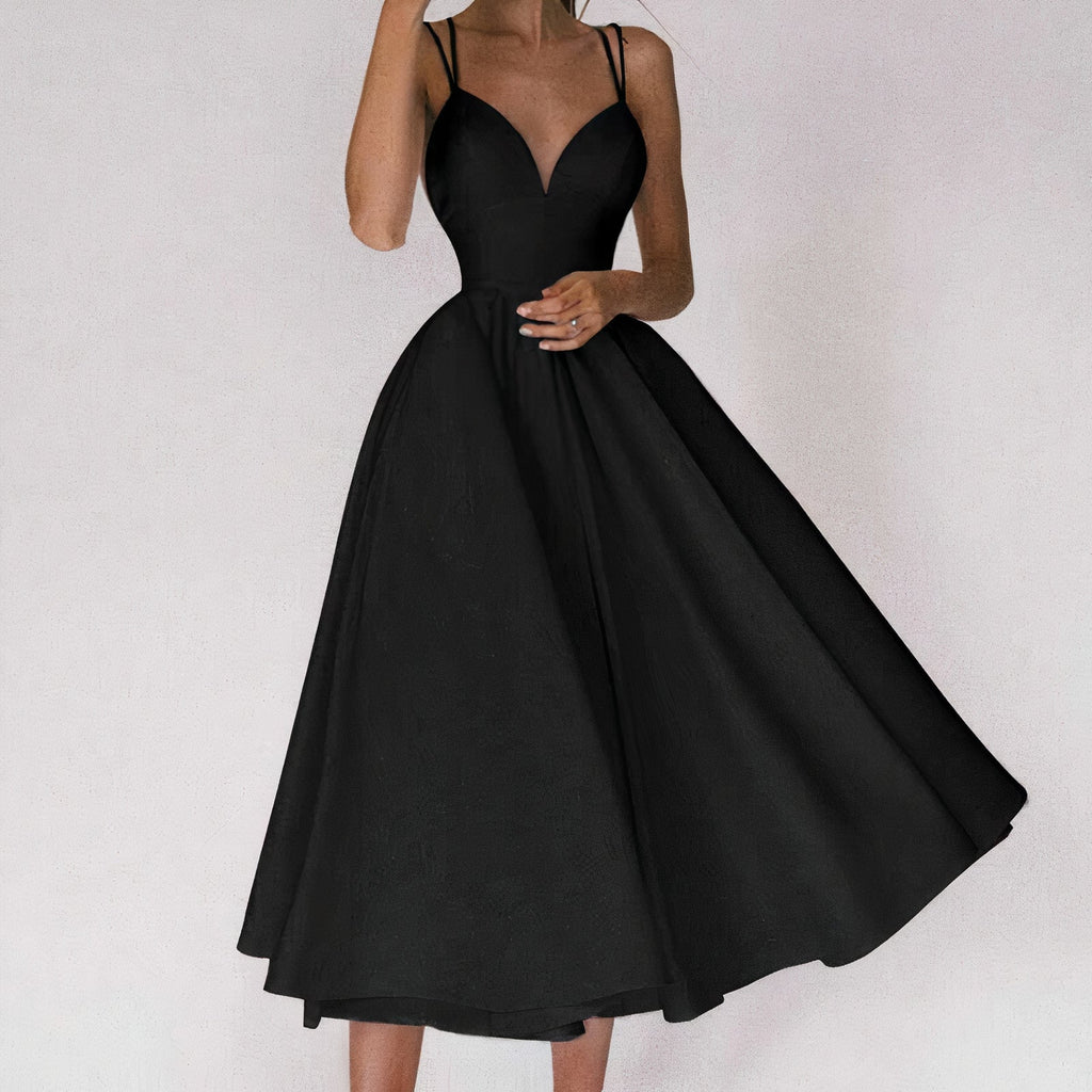Corina Statement V Neck Dress Premium Wardrobe Essential