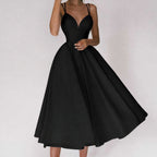Corina Statement V Neck Dress Premium Wardrobe Essential
