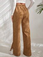 DressBetty - Casual Corduroy Wide Leg Pants