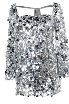 Slim Fit Mini Dress with Square Neck and Long Sleeves
