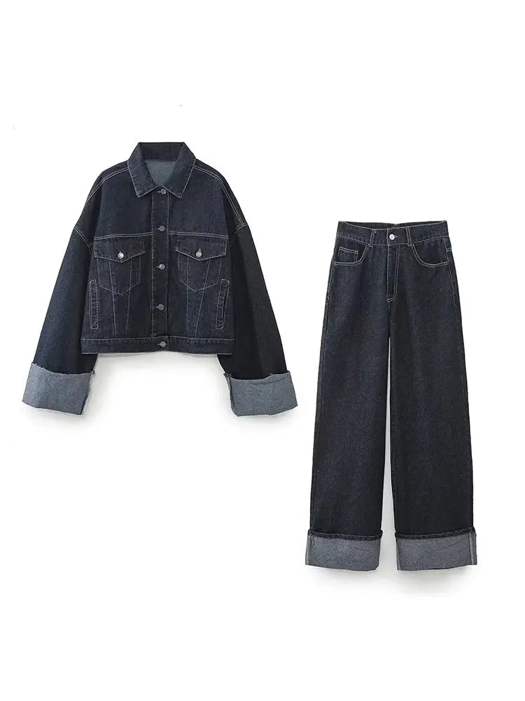 | Women's Cropped Jacket and Pants Set