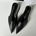 Pointed Toe Buckle Strap Pumps with Thin Low Heels for Women