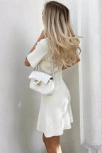 Elegant Patchwork Slim Fit Mini Dress
