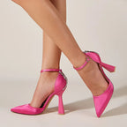 Rhinestone Satin High Heel Party Prom Sandals for Women