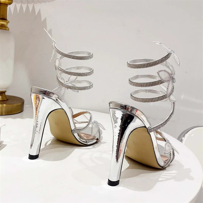 Peep Toe Butterfly Thin Heels Sandals for Women
