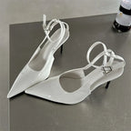 Spring Pointed Toe Women Pumps with Ankle Buckle Strap Stiletto Heels