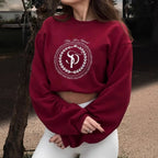 Spring new European and American women's sweatshirt, a laid-back American letter print short round-neck top for ladies