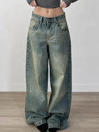 Streetwear y2k Tie Dye Baggy Jeans Women Casual Low Rise Loose Denim Pants Korean Fashion Denim Trousers Retro Mom Jeans