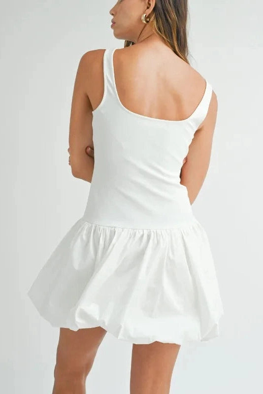 Patchwork Slim Fit High Waist Sleeveless A-Line Mini Dress - Slim Fit High Waist Sleeveless Mini Dress