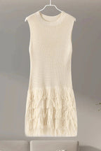 Sleeveless Mini Dress with Hollow Out O-Neck