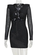 Sequined Mini Dress with Hollow Straps
