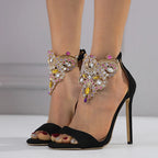 Rhinestone High Heel Sandals for Women