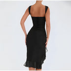 Ariana Exclusive Midi Dress with Ruffles Elevated Occasion Wear
