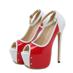 Sexy Peep Toe Extreme High Heel Platform Pumps