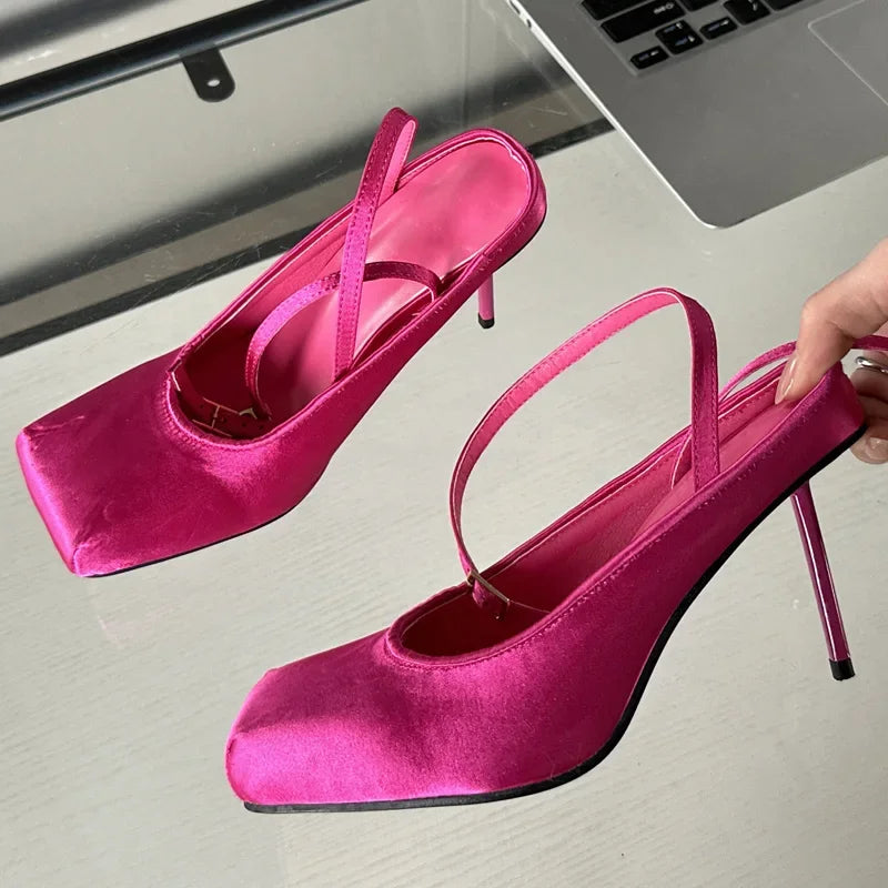 Square Toe Stiletto High Heel Pumps for Women
