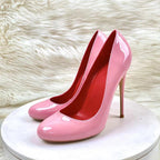 Pink Round Toe High Heel Shoes for Women