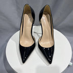 Black Women Side Open Pointy Toe High Heel Shoes