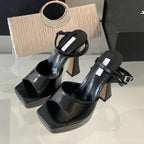 Silver Ankle Strap Sandals Women Summer Fashion Open Toe Platform High Heels