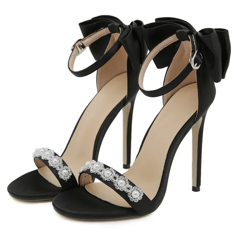 Sexy String Bead Thin High Heels Women Sandals