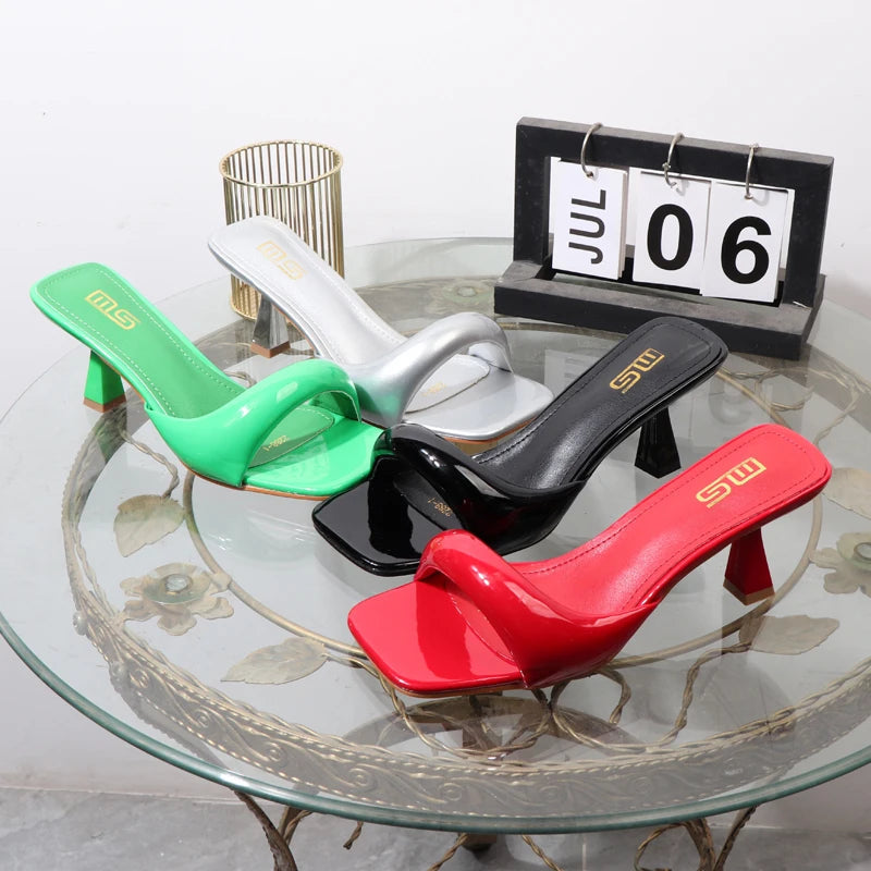 Women's open-toed sandals with 7CM thin heels