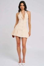 Sleeveless Deep V-Neck Mini Bodycon Dress
