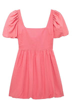 Puff Sleeve Square Neck Mini Dress
