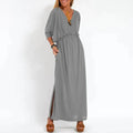 Paola Luxe Long Vintage Dress with Side Slit and High Waist Hen Everyday Edit