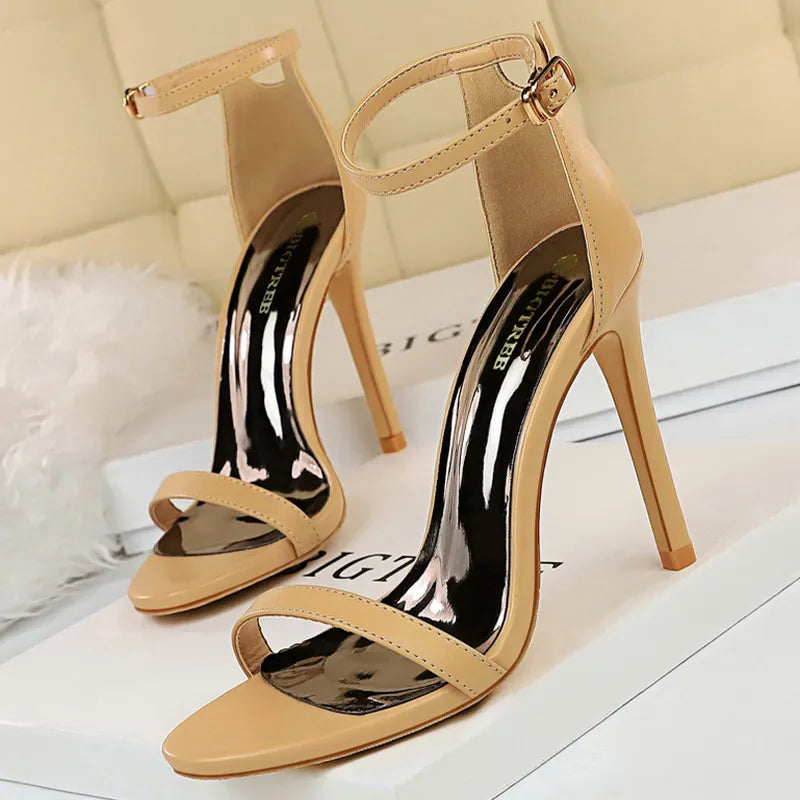 Suede Hollow High Heel Stiletto Sandals for Women