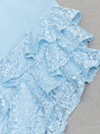 Nadia Satin Lace Ruffle Midi Dress