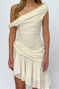 Off-Shoulder Mini Dress with High Waist