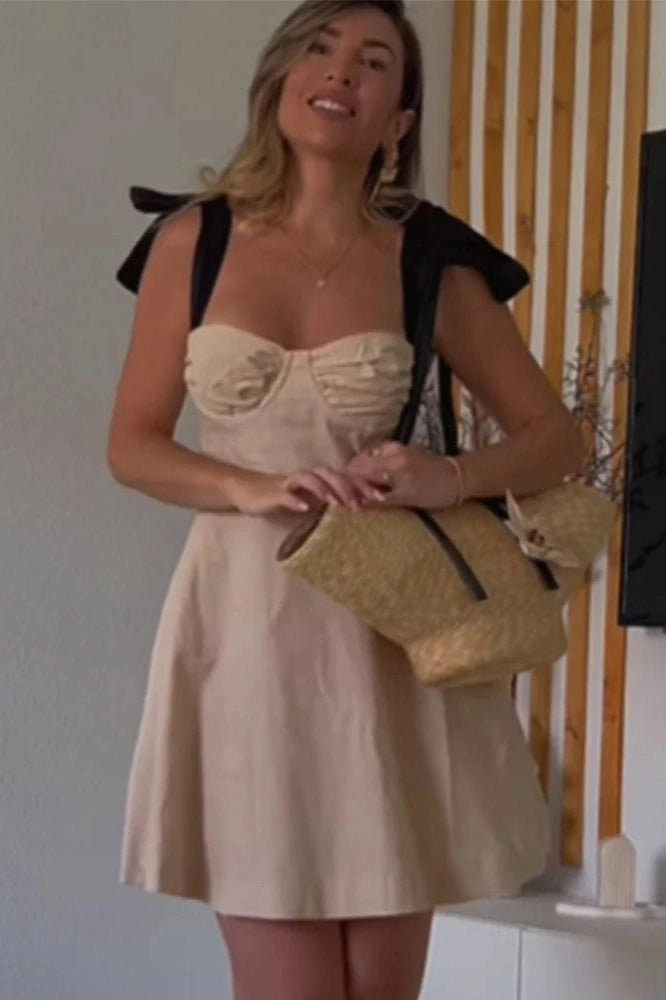 Sleeveless High Waist Mini Dress