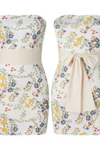 Floral Strapless Backless Mini Dress