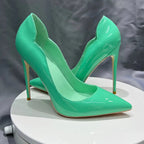 Green Patent Pointy Toe High Heel Dress Shoes